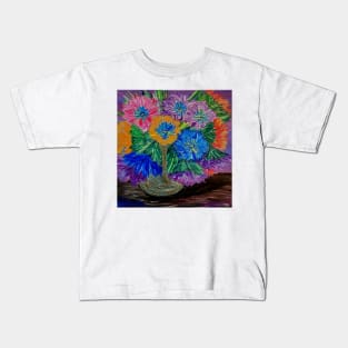 Burst of colorful flowers Kids T-Shirt